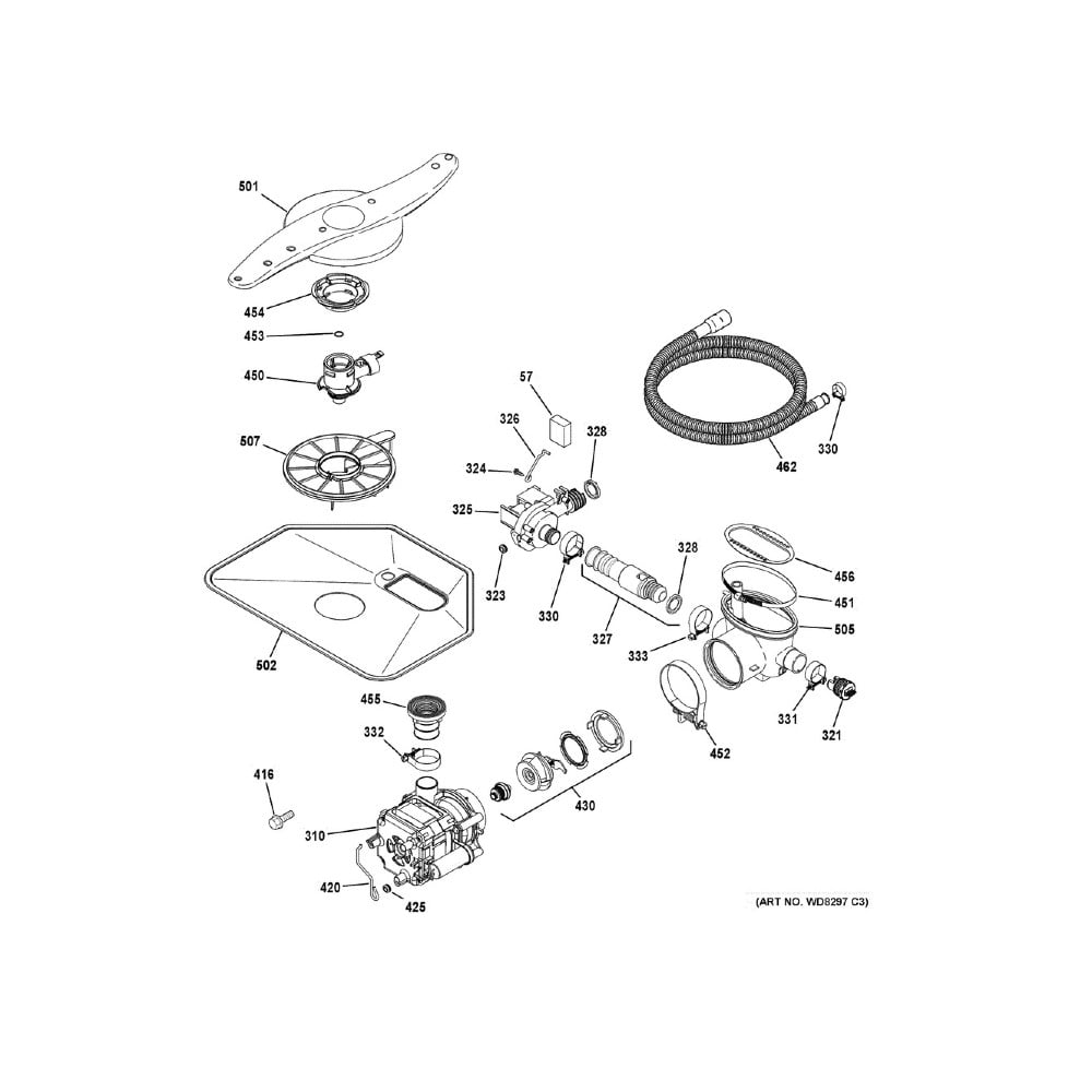 GE WG04A01023 Roulement du bras de lavage inférieur pour lave-vaisselle
