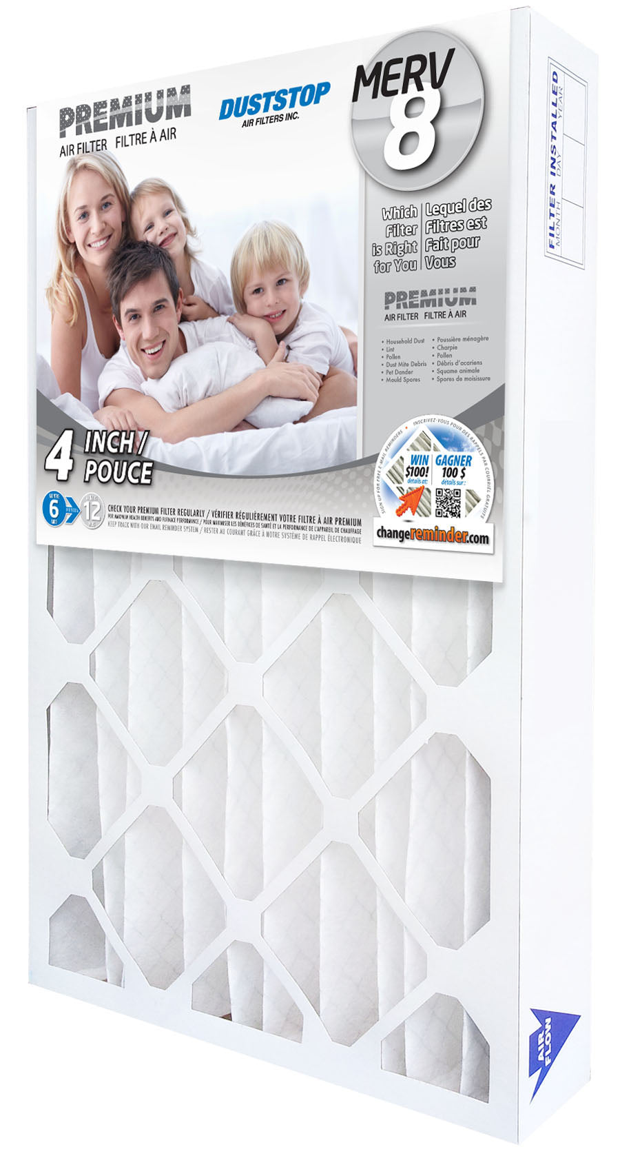 16" x 20" x 4" Air & Furnace Filter - MERV 8 - 3 Packs/Case -1