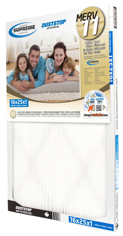 16" x 25" x 1" Supreme Air & Furnace Filter - MERV 11 - 6 Packs/Case -2