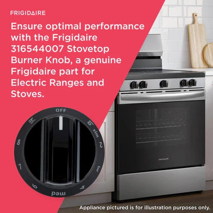 Frigidaire 316544007 Range Oven Burner Knob Replacement