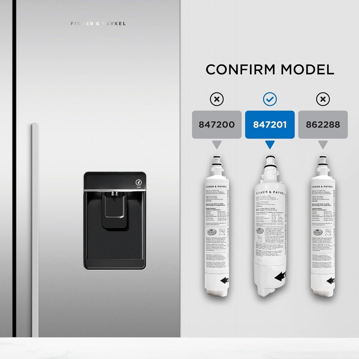 FWC4 847201 Fisher & Paykel compact refrigerator water filter replacement -3