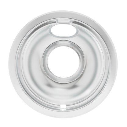 6" Chrome Stove Drip Bowl W10196406RW for Whirlpool/KitchenAid/Admiral