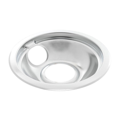 6" Chrome Stove Drip Bowl W10196406RW for Whirlpool/KitchenAid/Admiral