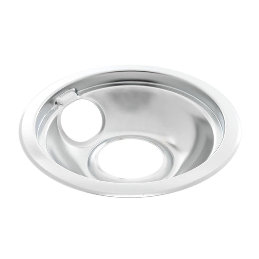 6" Chrome Stove Drip Bowl W10196406RW for Whirlpool/KitchenAid/Admiral
