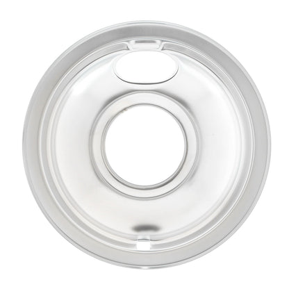 6" Chrome Stove Drip Bowl W10196406RW for Whirlpool/KitchenAid/Admiral