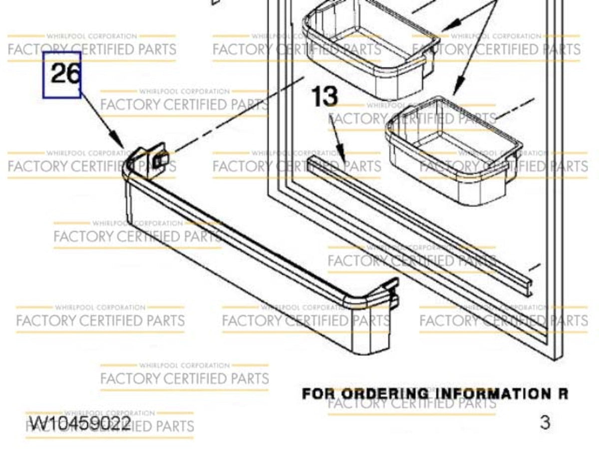 Whirlpool WPW10468559 Clear Fridge Door Shelf Trim