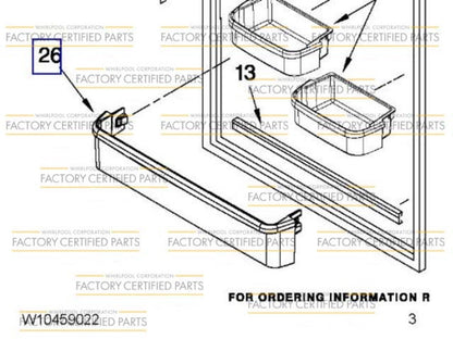 Whirlpool WPW10468559 Clear Fridge Door Shelf Trim
