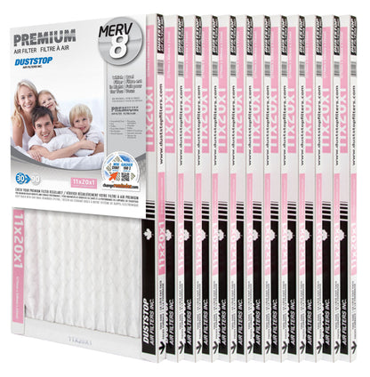 11" x 20" x 1" Premium Air & Furnace Filter - MERV 8 - 12 Packs/Case -1