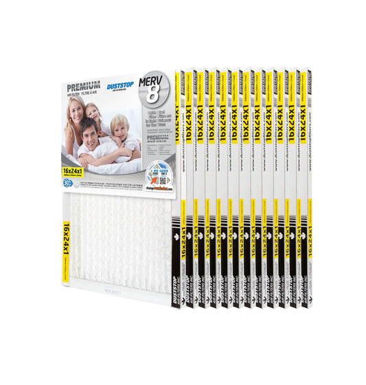 16" x 24" x 1" Premium Air & Furnace Filter - MERV 8 - 12 Packs/Case -1