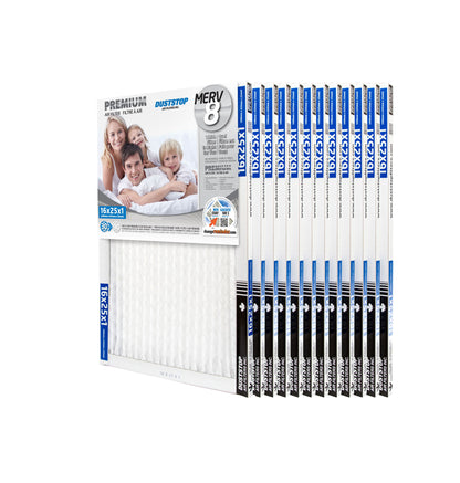 16" x 25" x 1" Premium Air & Furnace Filter - MERV 8 - 12 Packs/Case -1