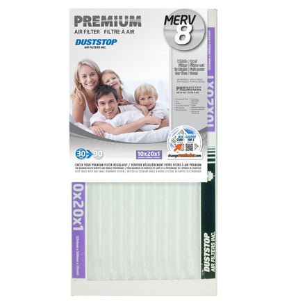 10x20x1 Premium Furnace Filter - MERV 8 - 12 Packs/Case -3