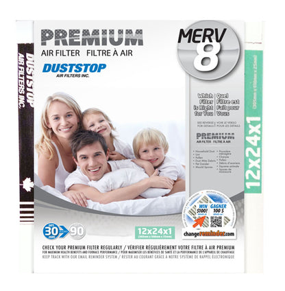12" x 24" x 1" Premium Air & Furnace Filter - MERV 8 - 12 Packs/Case -1
