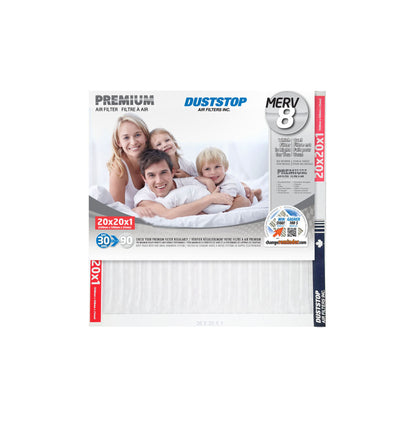 20x20x1 Premium Furnace Filter - MERV 8 - 12 Packs/Case -2