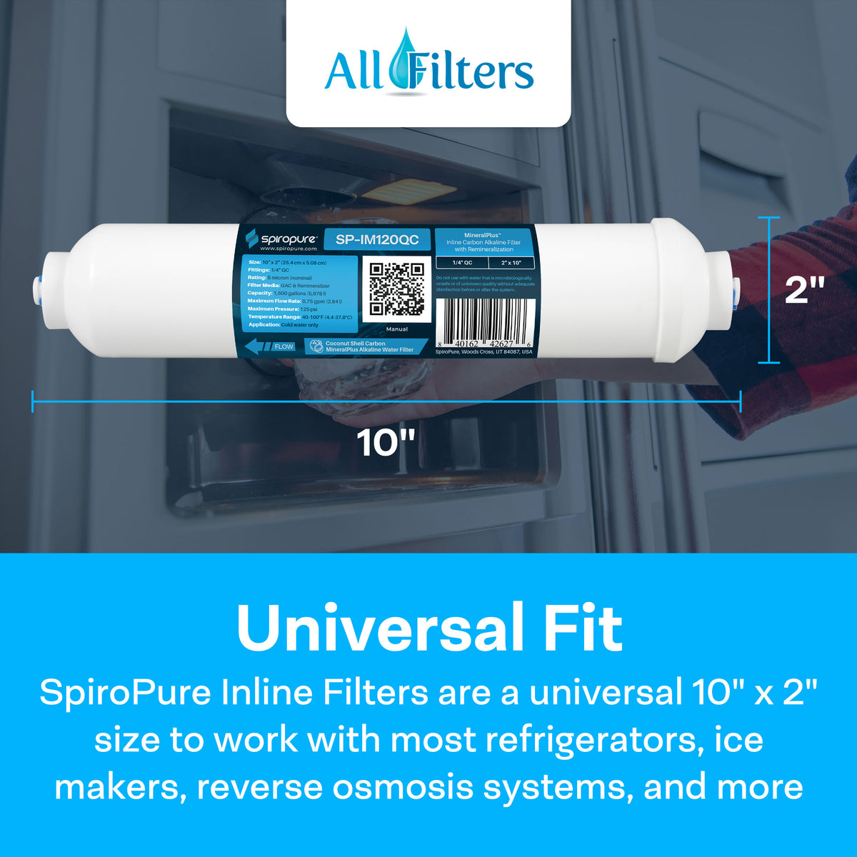 Generic SpiroPure SP-IM120QC Inline Alkaline Carbon Water Filter -4