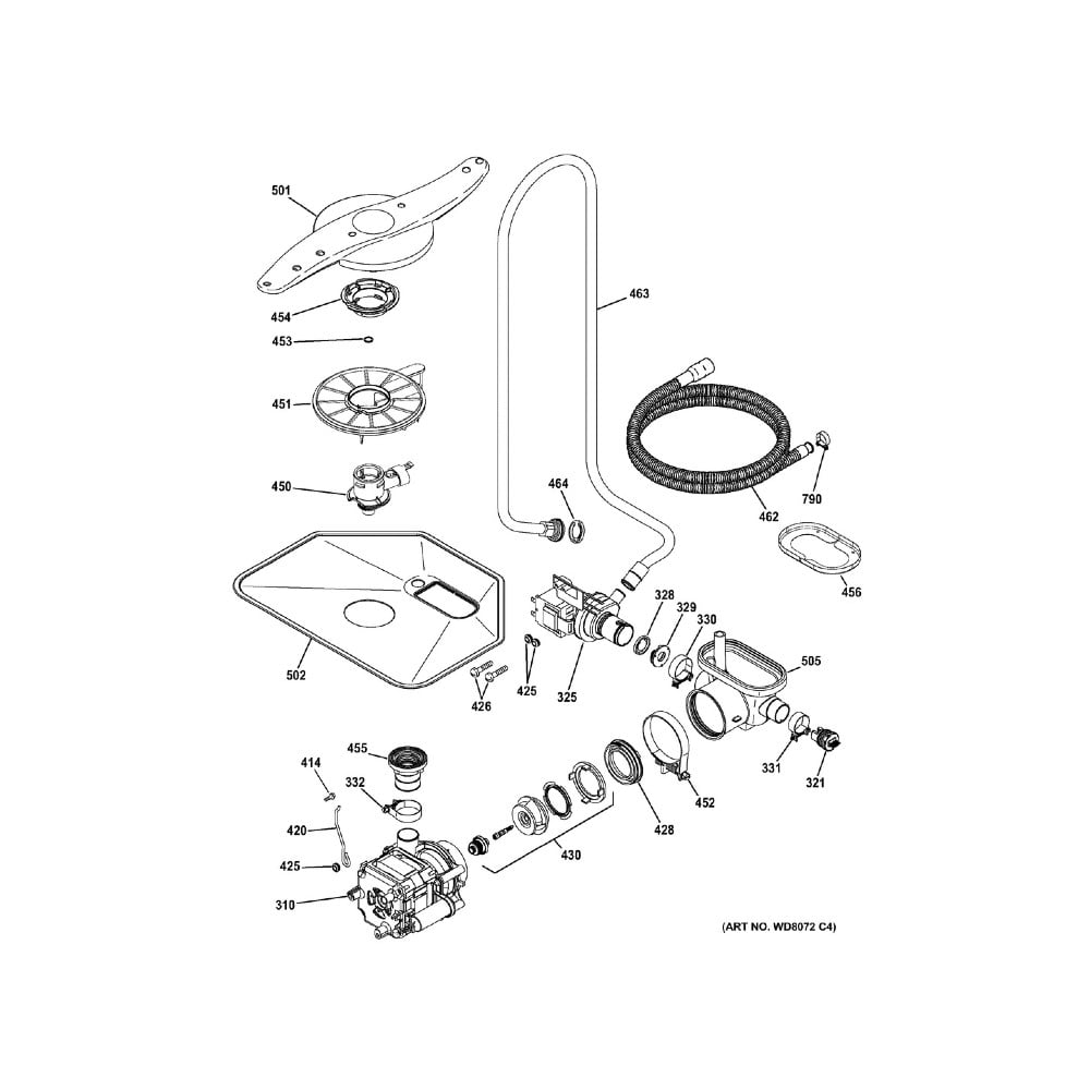 GE WG04F00017 Dishwasher Lower Spray Arm