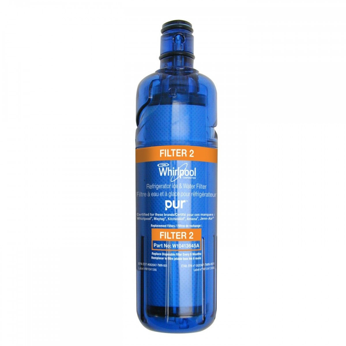 Whirlpool W10413645A FILTER 2 refrigerator water filter replacement -1